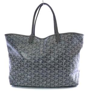 GOYARD サンルイPM トートバッグ PVC レザー ポーチ付き グレー