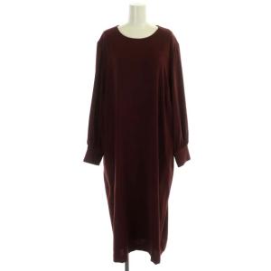 vingt-trois パウダリージョーゼット ボリュームスリーブ ワンピース ロング 長袖 48 ボルドー