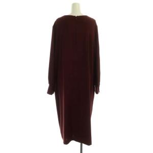 23区 vingt-trois パウダリージョーゼット ボリュームスリーブ ワンピース ロング 長袖 48 ボルドー