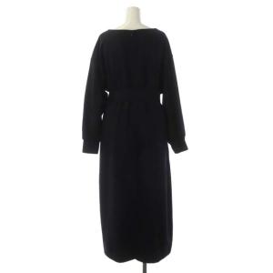 23区 vingt-trois 20AW バランサージャージー クルーネック ワンピース ロング 長袖 リボンベルト付き ペチコート付き