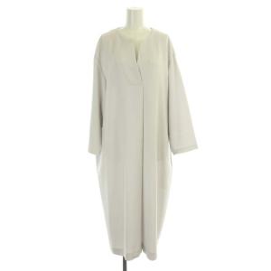 vingt-trois 21AW トリアセダブルクロス ワンピース ロング 長袖 48 アイスグレー