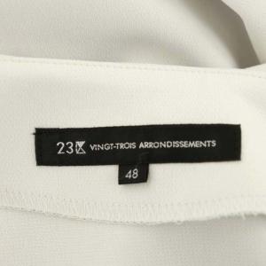 23区 vingt-trois 21AW トリアセダブルクロス ワンピース ロング 長袖 48 アイスグレー