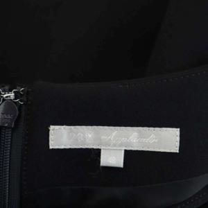 23区 セネージュダブルクロスワンピース ロング フレア 七分袖 ボートネック フレアスリーブ 48 濃紺 ダークネイビー