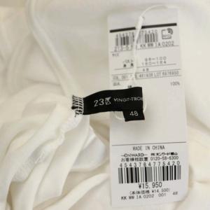 23区 vingt-trois 21AW ハイツイストスムースボリュームスリーブカットソー 長袖 クルーネック チュニック プルオーバー