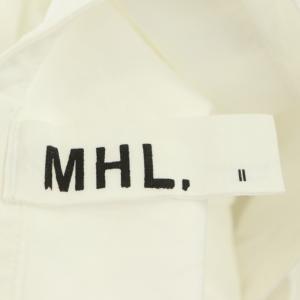 MHL. バンドカラー長袖シャツ ブラウス コットン 2 白 ホワイト