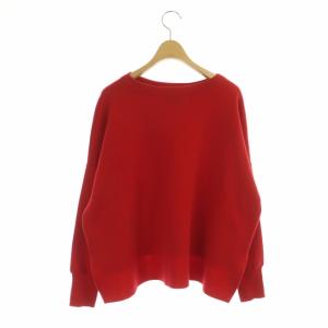 UNITED ARROWS W/P ワイド スリット ニット セーター 長袖 プルオーバー 赤 レッド