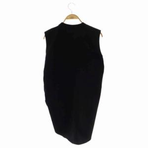 ATON ROUND HEM TANK TOP トップス カットソー ノースリーブ スリット プルオーバー 01 黒 ブラック