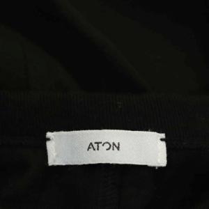 ATON ROUND HEM TANK TOP トップス カットソー ノースリーブ スリット プルオーバー 01 黒 ブラック