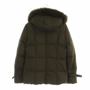 ANAYI ダウンジャケット アウター ミドル丈 フード付き フォックスファー 38 茶 ブラウン