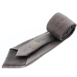 LOUIS VUITTON モノグラム ダミエ シルク ネクタイ 茶色 ブラウン