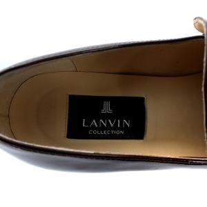 LANVIN コレクション ローファー チャンキーヒール パテントレザー 23cm 茶 ブラウン