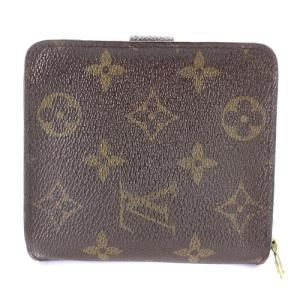LOUIS VUITTON モノグラム コンパクトジップ 二つ折り財布 茶色 ブラウン M61667
