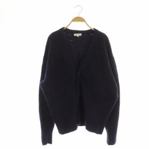 ウールモヘアカーディガン ニット 長袖 Vネック L 紫 パープル