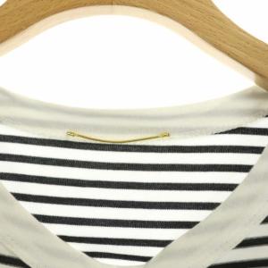 Deuxieme Classe 21AW COCO Stripe Tシャツ No5 カットソー クルーネック 長袖 プルオーバー ボーダー 黒 ブラック 白