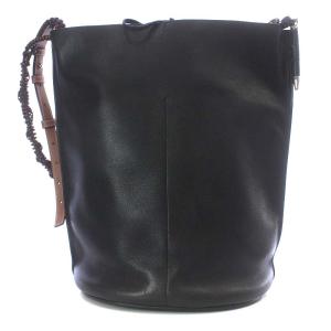 LOEWE ゲートバケット ショルダーバッグ レザー ブラック