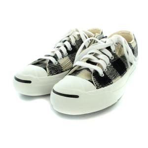 CONVERSE ジャックパーセル WOOLRICH スニーカー チャック ウール 24cm 黒 ブラック ベージュ 1CJ925