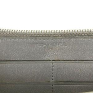 CHANEL 長財布 ジャケットモチーフ 型押し ラウンドファスナー レザー シルバー色 OH