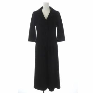 スーツ セットアップ ジャケット 七分袖 ワンピース ロング ノースリーブ タック L 黒 ブラック