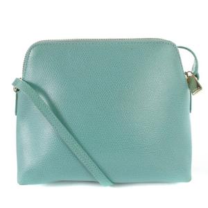 FURLA ショルダーバッグ ロゴ レザー 水色 ブルー