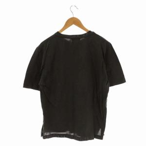 HERMES Hロゴ刺繍 鹿の子 Tシャツ カットソー クルーネック 半袖 L チャコールグレー