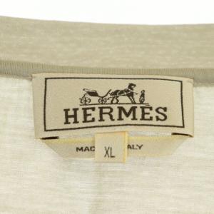 HERMES クルーネックTシャツ カットソー 半袖 コットン XL グレージュ