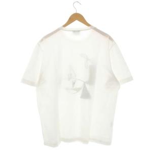 HERMES プリントクルーネックTシャツ カットソー 半袖 コットン XXL 白 ホワイト マルチカラー