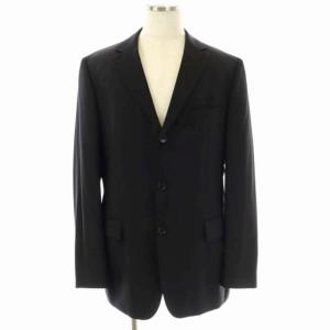 HUGO BOSS スーツ セットアップ 上下 ウール 3B テーラードジャケット 総裏地 パンツ スラックス 52 黒 ブラック