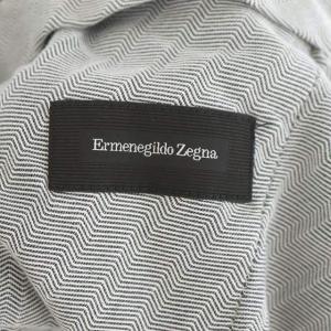 Ermenegildo Zegna コットンストレッチ テーパード パンツ ジッパーフライ 54 カーキ