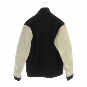 ALPHA INDUSTRIES インダストリーズ  INDUSTRIES スタジャン ジャケット ブルゾン 牛革 ウール XL 黒 ブラック オフホワイト