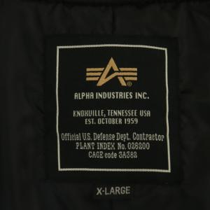 ALPHA INDUSTRIES インダストリーズ  INDUSTRIES スタジャン ジャケット ブルゾン 牛革 ウール XL 黒 ブラック オフホワイト