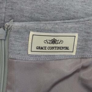 GRACE CONTINENTAL カットワーク刺繍ワンピース 膝丈 長袖 ボートネック 36 グレー