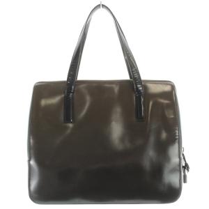 PRADA SPAZZOLATO FUME トートバッグ レザー ロゴ グラデーション ブラック ブラウン