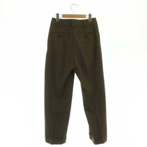 MARGARET HOWELL 22AW ウールコットン2タックトラウザーズ パンツ テーパード 1 カーキ