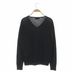 JOHN SMEDLEY Vネックニット セーター 長袖 プルオーバー ウール M ダークグレー