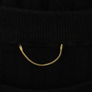 Deuxieme Classe リブニットワンピース ロング タイト 長袖 シルク混 黒 ブラック