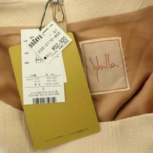 SYBILLA 花柄ワンピース ボートネック コクーン ミモレ丈 ロング フレンチスリーブ L ピンクベージュ マルチカラー