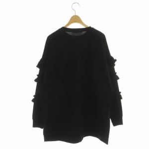 ENFOLD 23SS SCREW SLEEVE PULLOVER カットソー 袖フリル サイドスリット 黒