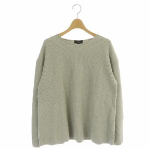 23SS Clean Cottoncash Open Neck LS PO ニット カットソー リブ クルーネック 長袖 プルオーバー