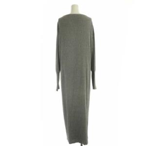 L'Appartement 20SS ワンピース リブニット クルーネック 長袖 ロング プルオーバー カシミヤ混 グレー