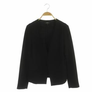 SYNTHETIC CREPE BENEFIELD ノーカラージャケット カラーレスジャケット 0 黒 ブラック