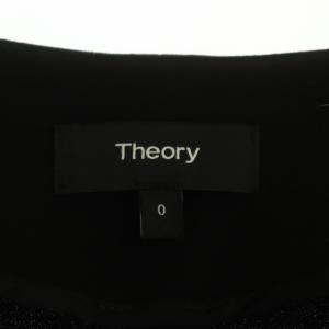 Theory SYNTHETIC CREPE BENEFIELD ノーカラージャケット カラーレスジャケット 0 黒 ブラック
