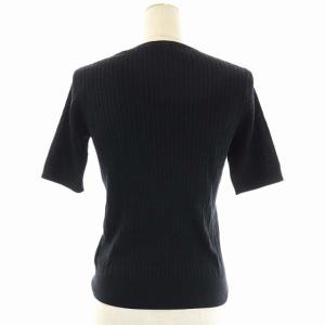 ANAYI ニット カットソー クルーネック 半袖 プルオーバー シルク混 36 黒 ブラック