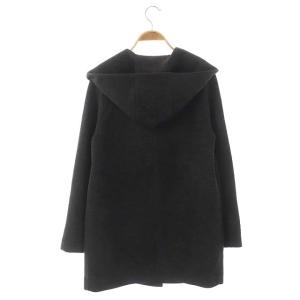 ANAYI 21AW バイカラーボンディングフード コート アウター ミドル丈 34 チャコール