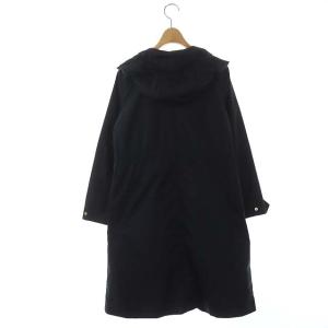 ANAYI 20SS ブライトツイルライナーモッズコート ジップアップ フード付き ロング 34 ネイビー
