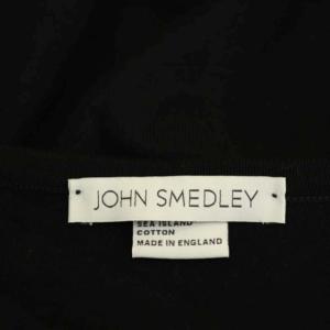 JOHN SMEDLEY ニットカーディガン 長袖 クルーネック コットン S 黒 ブラック