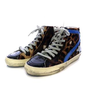 GOLDEN GOOSE LEPPARD PONY スニーカー ハイカット ハラコ レオパード 36 23cm ブラウン