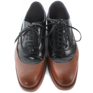 PRADA ラバーソールレザーシューズ 切替 35 22cm 茶色 ブラウン 黒 ブラック