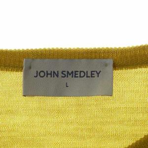JOHN SMEDLEY ニット カットソー Vネック 長袖 プルオーバー ウール L マスタード