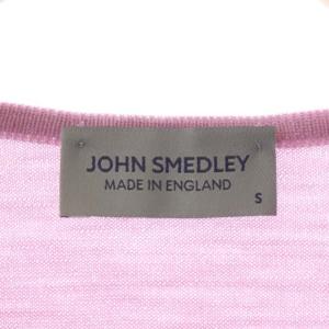 JOHN SMEDLEY ニット カットソー クルーネック 長袖 プルオーバー ウール S ピンク