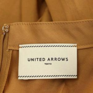 UNITED ARROWS 21SS ペプラムデザインブラウス 五分袖 クルーネック プルオーバー 茶色 ブラウン
